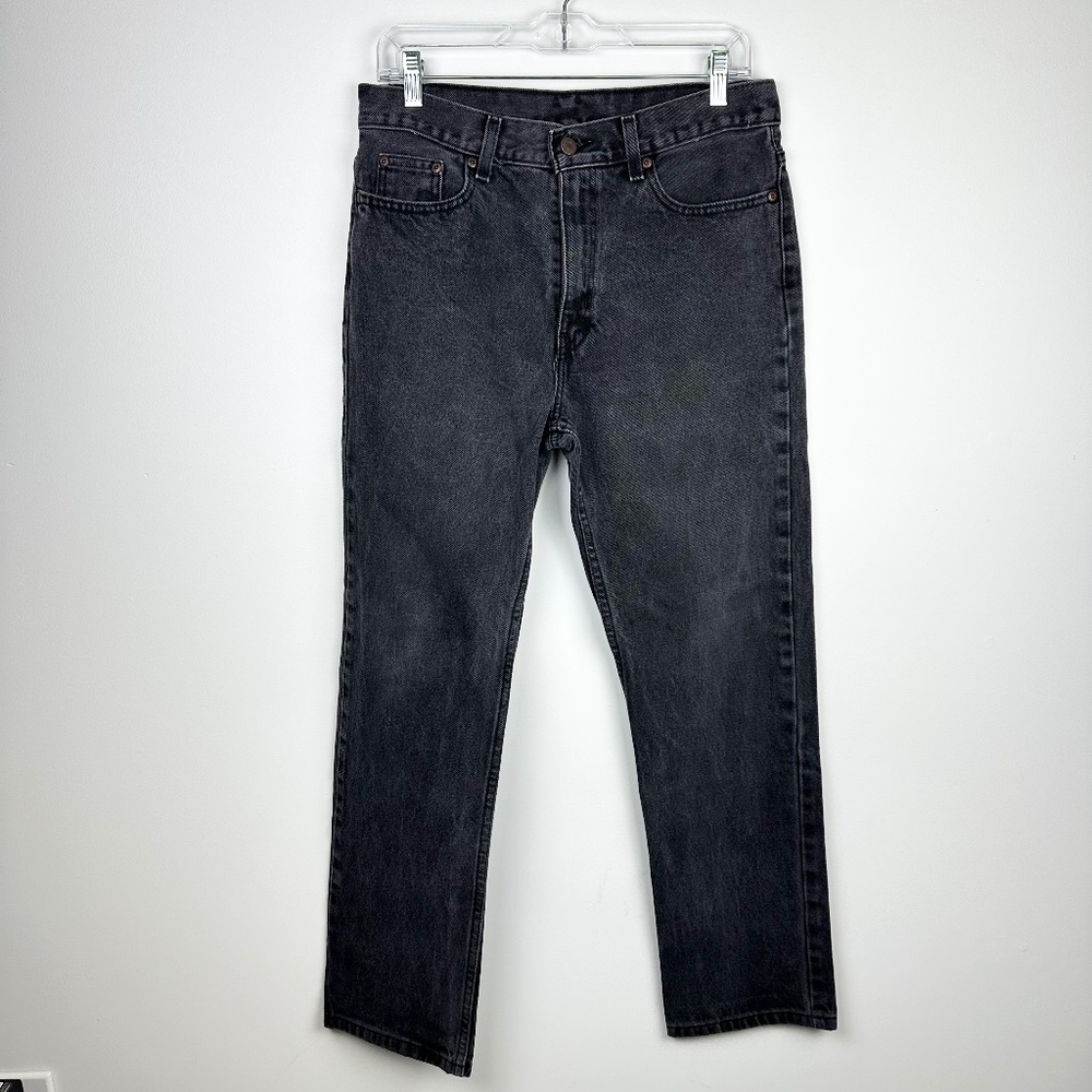 Faded Glory Straight Leg Black Denim Jeans 30x30 100% Cotton